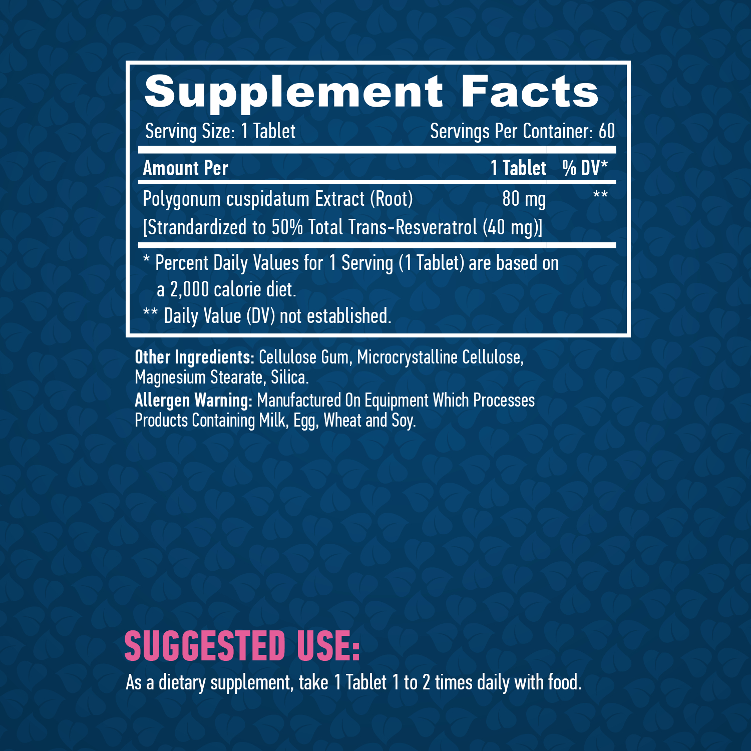 Haya labs resveratrol 40mg. / 60 tabs.