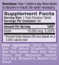 Biotin Maximum Strength Fast Dissolve / 10.000 mcg / 60 Tabs.