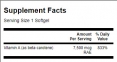 Beta-Carotene (Vitamin A) 25000IU / 100 Soft.