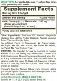 Natural Manchurian Ginseng 250 mg. / 50 Softgels