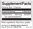 Vitamin B12 500 mcg / 250 Caps