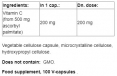 Ascorbyl Palmitate 500 mg / 100 Caps