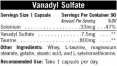 Vanadyl Sulfate 90 Caps.