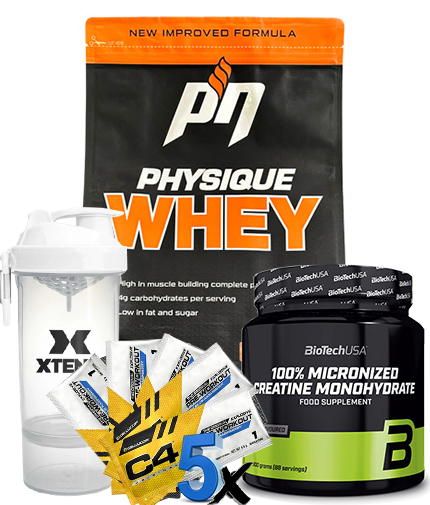 PROMO STACK Whey Protein + Creatine + Shaker + Protein Bar