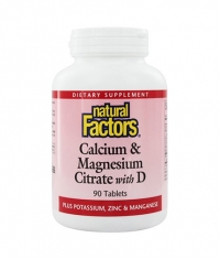 NATURAL FACTORS Calcium & Magnesium Citrate with D 90 Tabs.