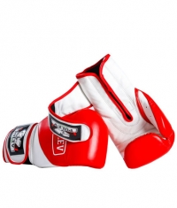 PULEV SPORT Red-White Boxing Gloves w/ Velcro