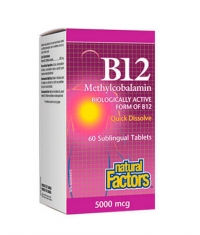 NATURAL FACTORS Vitamin B12 (Methylcobalamin) 5000mcg. / 60 Tabs.