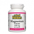 NATURAL FACTORS Magnesium Citrate 150mg. / 90 Caps.