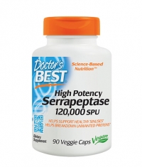 DOCTOR'S BEST High Potency Serrapeptase 120000 SPU / 90 Vcaps.