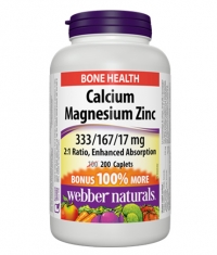 WEBBER NATURALS Calcium Magnesium Zinc 333/167/17mg / 200Caplets.
