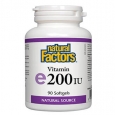 NATURAL FACTORS Vitamin E 100mg. 200iu / 90 Soft.