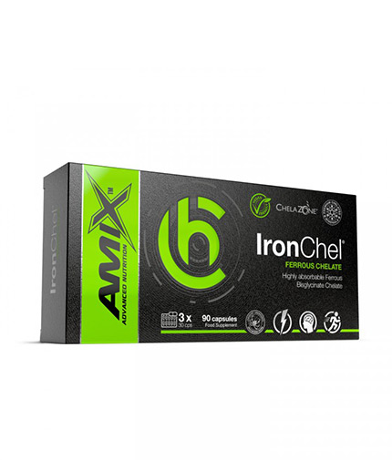 AMIX ChelaZone® IronChel® Iron / Ferrous/ Bisglycinate Chelate / 90 Vcaps