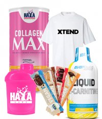 PROMO STACK All for her Κολλαγόνο + L-καρνιτίνη + T-shirt + Vegan bar + Shaker