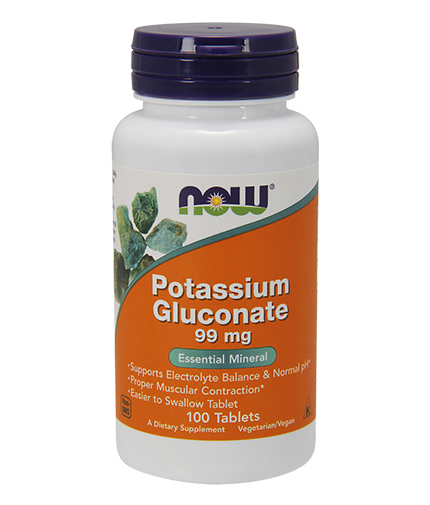 now Potassium Gluconate 99mg. / 100 Tabs.