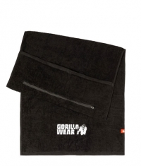 GORILLA WEAR Zip Pocket Gym Towel / Black