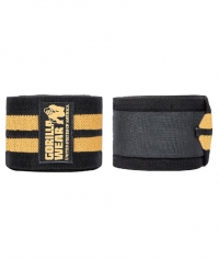 GORILLA WEAR Knee Wraps / Black - Gold / 200 cm