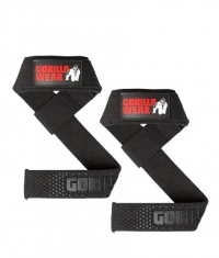 GORILLA WEAR Padded Silicone Lifting Straps / Black