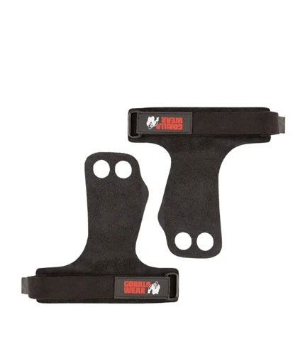 GORILLA WEAR Leather Lifting Grips / Black