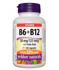 WEBBER NATURALS Vitamin B6 + B12 with Folic Acid / 90 Caps.