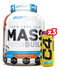 PROMO STACK Mass Build Gainer + 3 Free C4 Explosive Energy / 500 ml