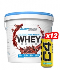 PROMO STACK UP Whey Protein Build + 12 Free C4 Explosive Energy / 500 ml