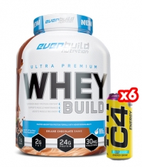 PROMO STACK UP Whey Protein Build + 6 Free C4 Explosive Energy / 500 ml