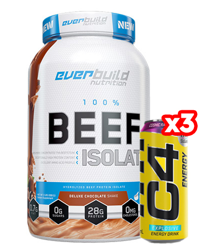 PROMO STACK Beef Protein Isolate + 3 Free C4 Explosive Energy / 500 ml
