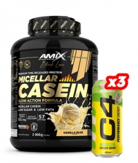 PROMO STACK Black Line Micellar Casein + 3 C4 Explosive Energy Drink