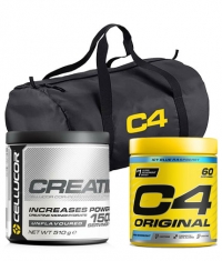 PROMO STACK 1+2 FREE - C4 Original + Cor Performance Creatine + C4 Barrel Bag