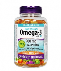 WEBBER NATURALS Omega 3 Triple Strength + Vitamin D3 / 65 Softgels