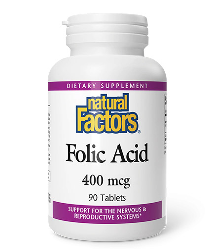 NATURAL FACTORS Folic Acid 400 mcg / 90 Tabs