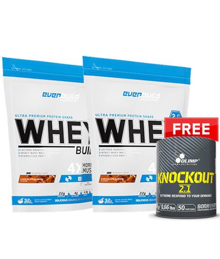 PROMO STACK 2 Whey Protein Build + 1 Knockout FREE