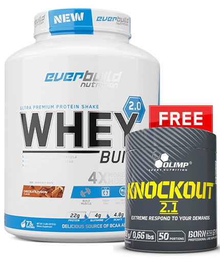 PROMO STACK Whey Protein Build 2.0 + FREE Knockout 2.1