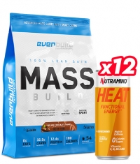 PROMO STACK Mass Build Gainer 6lbs + 12 FREE HEAT