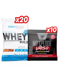 PROMO STACK Whey Protein Build 2.0 + N.O. Xplode Vaso