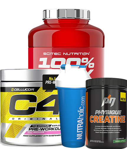 PROMO STACK ΠΡΩΤΕΪΝΗ + PRE WORKOUT+ ΚΡΕΑΤΙΝΗ + SHAKER 1