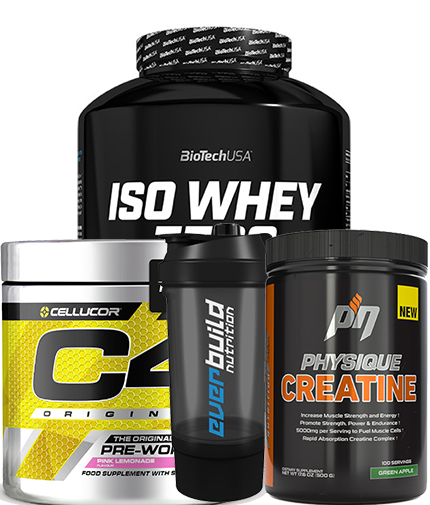PROMO STACK ΠΡΩΤΕΪΝΗ + PRE-WORKOUT+ ΚΡΕΑΤΙΝΗ + SHAKER 4