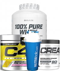 PROMO STACK ΠΡΩΤΕΪΝΗ + PRE WORKOUT+ ΚΡΕΑΤΙΝΗ + SHAKER 3