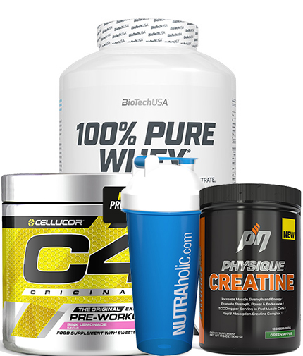 PROMO STACK ΠΡΩΤΕΪΝΗ + PRE WORKOUT+ ΚΡΕΑΤΙΝΗ + SHAKER 3