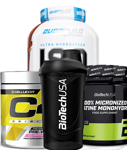 PROMO STACK ΠΡΩΤΕΪΝΗ + PRE-WORKOUT+ ΚΡΕΑΤΙΝΗ + SHAKER 5