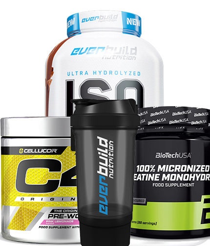 PROMO STACK ΠΡΩΤΕΪΝΗ + PRE-WORKOUT+ ΚΡΕΑΤΙΝΗ + SHAKER 5