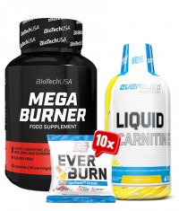PROMO STACK BIOTECH USA Mega Burner + L- carnitine + Ever Burn