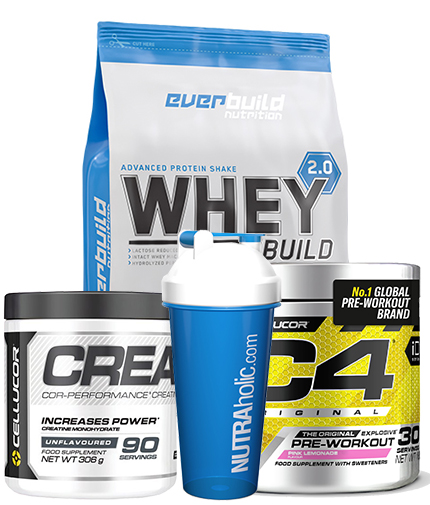 PROMO STACK PROTEIN + CREATINE + SHAKER + PREWORKOUT