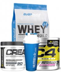 PROMO STACK PROTEIN + CREATINE + SHAKER + PREWORKOUT