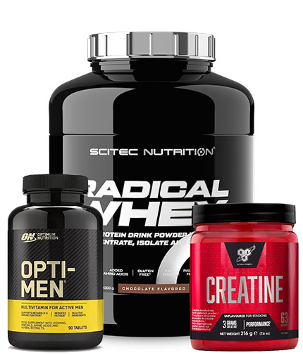 PROMO STACK SCITEC RADICAL WHEY  + OPTI MEN  + CREATINE