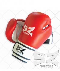 SZ FIGHTERS Boxing Gloves /Leather - White-Red/