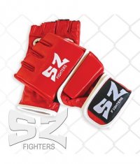 SZ FIGHTERS MMA Gloves /Leather-Red/