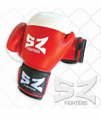 SZ FIGHTERS Boxing Gloves /Leather Red-White/