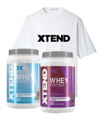 PROMO STACK Xtend Whey Protein 2x + Free SmartShake Bottle and T-Shirt White