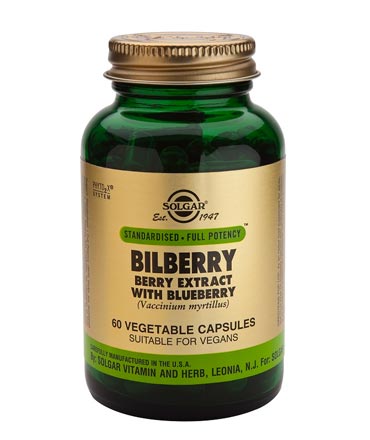 SOLGAR Bilberry Berry Extract with Blueberry, S.F.P. 60 Caps.